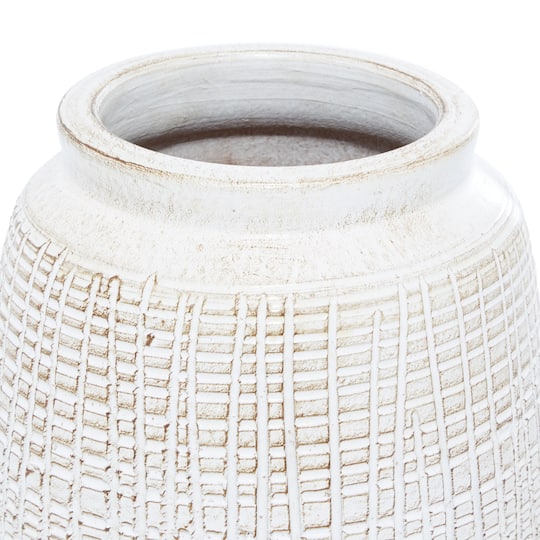 White Terracotta Coastal Style Vase